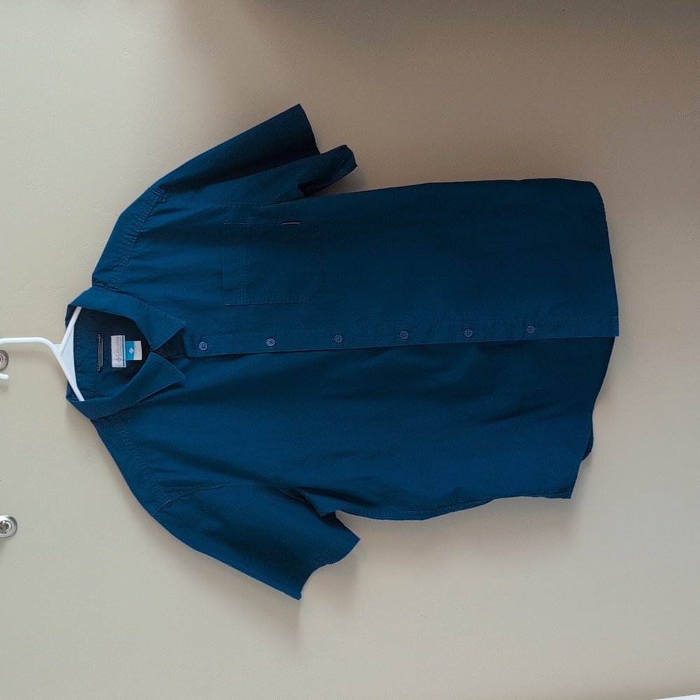 Teal Short Sleeve Button Down Shirt